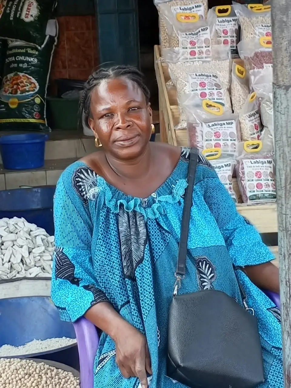 Ms. Labiga Télate, a cereal businesswoman, who trades grains across the borders of Togo, Ghana and Benin.