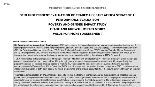 Management Response & Recommendations Action Plan