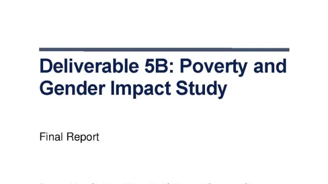 TMA Gender and Poverty Impact Study
