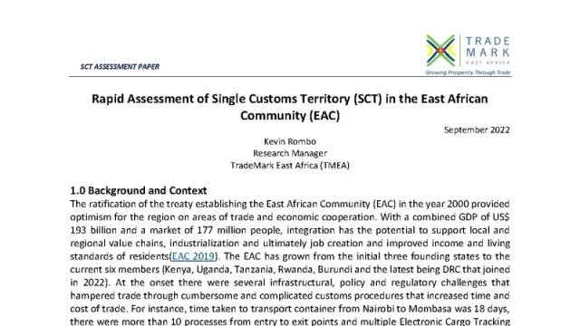 Single Customs Territory (SCT) Assessment Paper cover