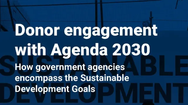 Donor engagement with Agenda 2030 – How government agencies encompass the Sustainable Development Goals