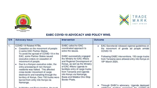 EABC COVID19 Advocacy and Policy Wins
