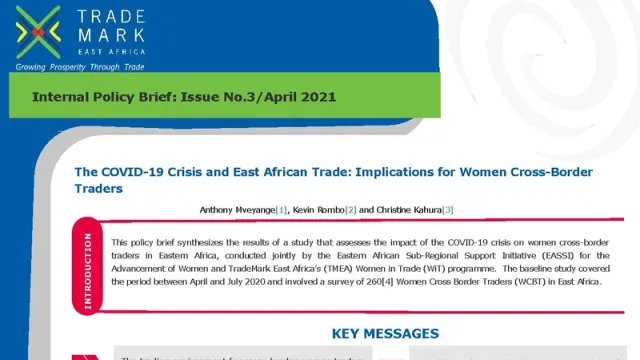 Summary The COVID-19 Crisis and East African Trade: Implications for Women Cross-Border Traders