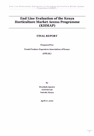End Line Evaluation of the Kenya Horticulture Market Access Programme (KHMAP)